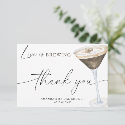 Liefde is brouwen Dank u Vrijgezellenfeest Bedankkaart (Staand voorkant)