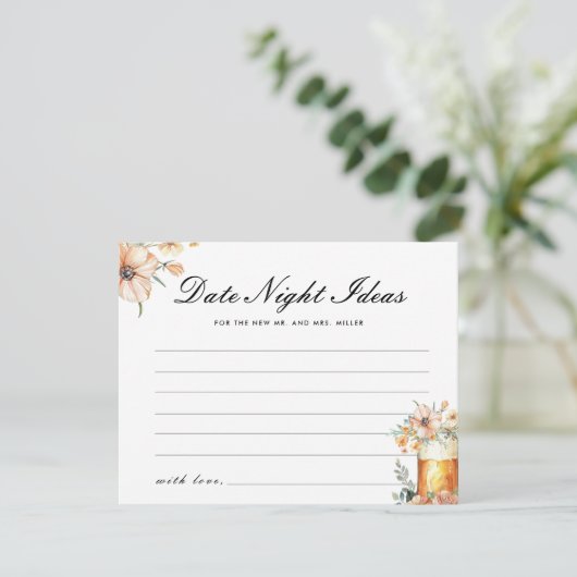 Liefde is Brouwen Date Night Ideeën Vrijgezellenfe Informatiekaartje (Staand voorkant)