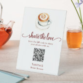 Liefde is Brouwen Deel de Liefde Foto's QR Code Reclamebord Met Voetstuk (Insitu)