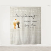 Liefde is Brouwen Douche Foto Achtergrond Wandkleed (Voorkant)