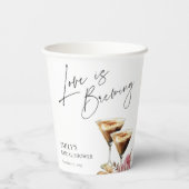 Liefde is brouwen Espresso Elegante Bruids-Shower Papieren Bekers (Achterkant)