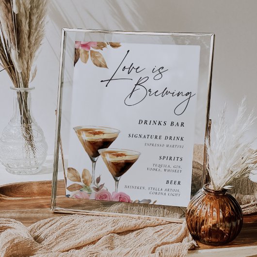 Liefde is Brouwen Espresso Martini Drinken Bar Sig Poster