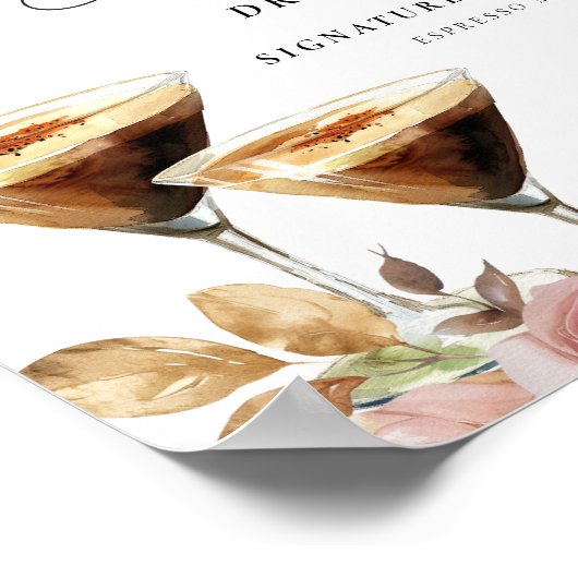 Liefde is Brouwen Espresso Martini Drinken Bar Sig Poster (Hoek)