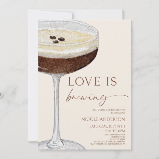 Liefde is brouwen Expresso Martini Vrijgezellenfee Kaart (Voorkant)