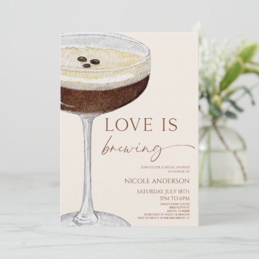 Liefde is brouwen Expresso Martini Vrijgezellenfee Kaart (Staand voorkant)