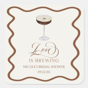 Liefde is brouwen Expresso Martini Vrijgezellenfee Vierkante Sticker