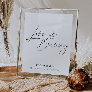Liefde is Brouwen Flower Bar Teken Vrijgezellenfee Poster