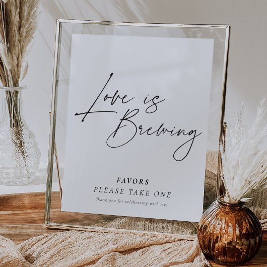 Liefde is Brouwen Flower Bar Teken Vrijgezellenfee Poster