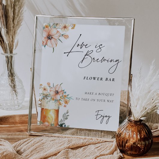 Liefde is Brouwen Flower Bar Teken Vrijgezellenfee Poster