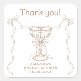 Liefde is brouwen Hand getrokken Dank u Vierkante Sticker