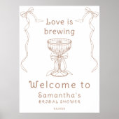 Liefde is brouwen Hand getrokken Vrijgezellenfeest Poster (Voorkant)