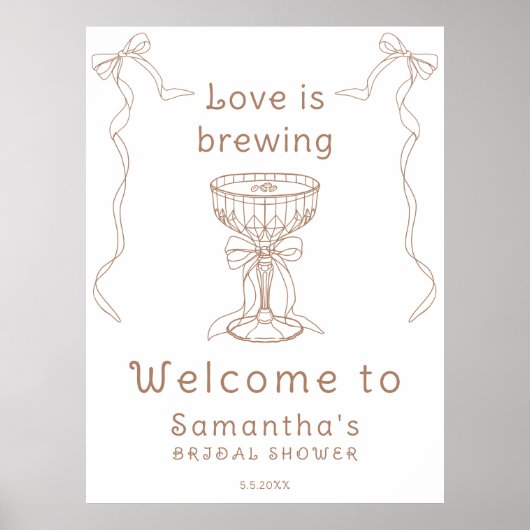 Liefde is brouwen Hand getrokken Vrijgezellenfeest Poster (Voorkant)