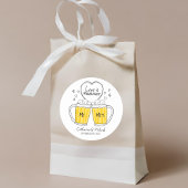 Liefde is brouwen Handgetekende Bierglazen Trouwfe Ronde Sticker