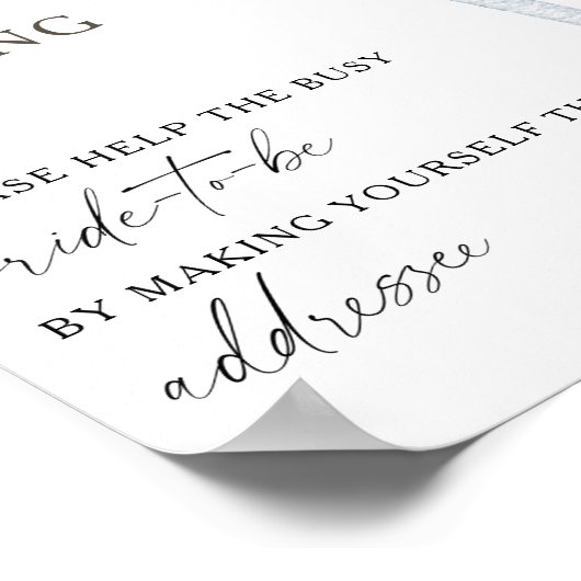 Liefde is brouwen Help de drukke bruid Adres Poster (Hoek)