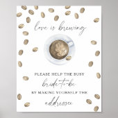 Liefde is brouwen Help de drukke bruid Adres Poster (Voorkant)