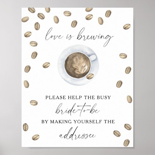 Liefde is brouwen Help de drukke bruid Adres Poster (Voorkant)