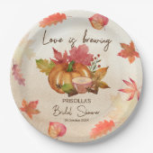 Liefde is brouwen herfst bruiloft bruidsshower papieren bordje (Voorkant)