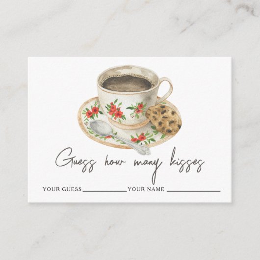 Liefde is brouwen Hoeveel kussen bruids spel Informatiekaartje (Voorkant)