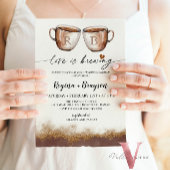 Liefde is Brouwen Initiaal Bruids Douche Uitnodigi Kaart