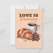 Liefde is Brouwen Koffie Franse Bruidsdouche Bedankkaart (Achterkant)