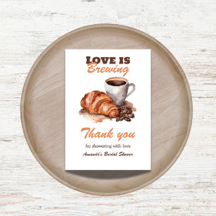 Liefde is Brouwen Koffie Franse Bruidsdouche Bedankkaart