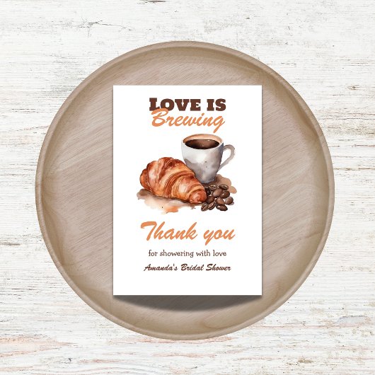 Liefde is Brouwen Koffie Franse Bruidsdouche Bedankkaart