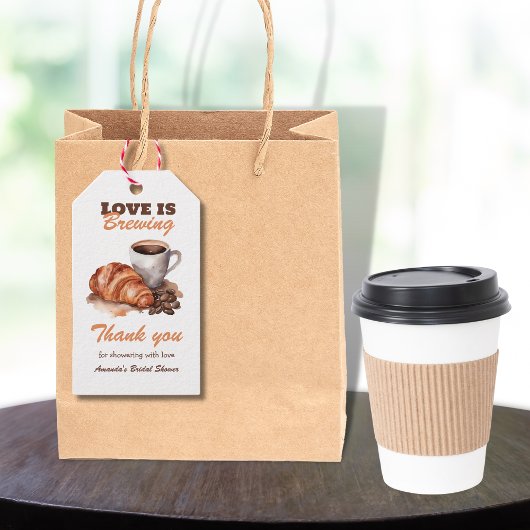 Liefde is Brouwen Koffie Franse Bruidsdouche Cadeaulabel