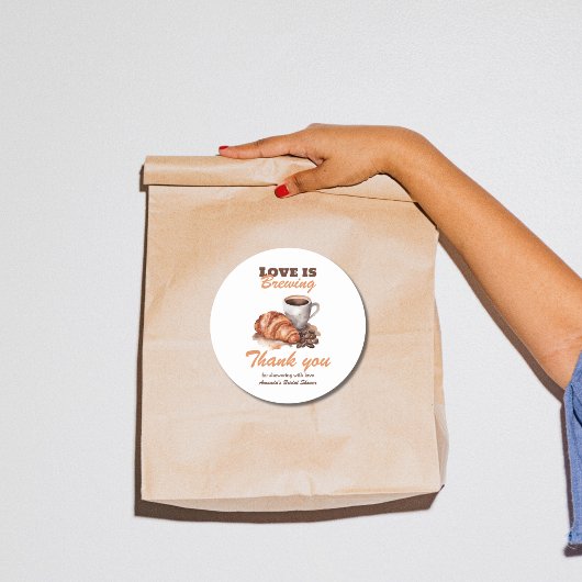 Liefde is Brouwen Koffie Franse Bruidsdouche Ronde Sticker
