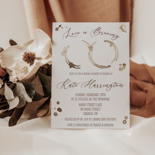 Liefde is Brouwen, Koffie, Vlekken, Vrijgezellenfe Kaart