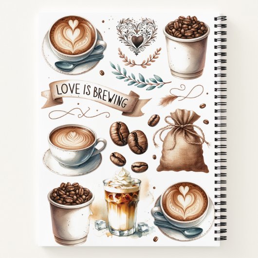 Liefde is brouwen Koffieliefhebber Schattig Notitieboek (Achterkant)