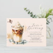 Liefde is Brouwen nodigt uit Iced Coffee Vrijgezel Kaart (Staand voorkant)