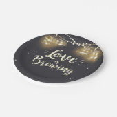 Liefde is brouwen Paper Borden Wedding repetitie b Papieren Bordje (Gekanteld)