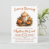 Liefde is Brouwen, Pompoen Spice Latte Vrijgezelle Kaart (Staand voorkant)