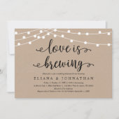 Liefde is Brouwen, Rustieke Kraft Repetitie Diner Kaart (Voorkant)