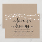 Liefde is Brouwen, Rustieke Kraft Repetitie Diner Kaart (Voorkant / Achterkant)