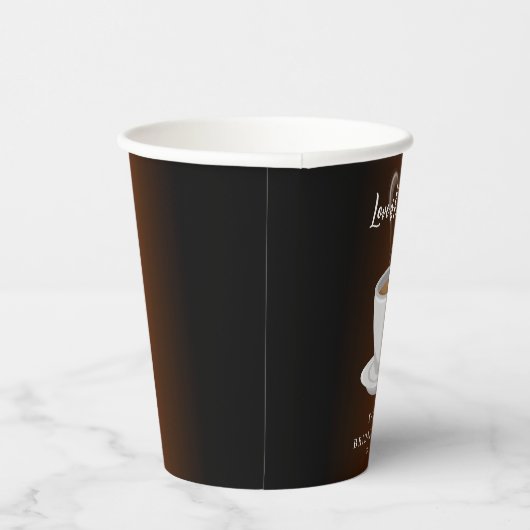 Liefde is Brouwen Terracotta & Zwart Vrijgezellenf Papieren Bekers (Rechts)