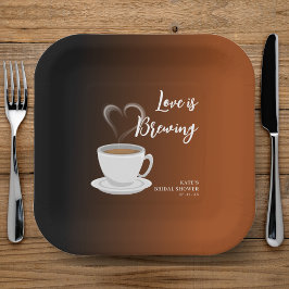 Liefde is Brouwen Terracotta & Zwart Vrijgezellenf Papieren Bordje