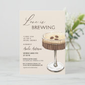 Liefde is Brouwen Vrijgezellenfeest Espresso Marti Kaart (Staand voorkant)