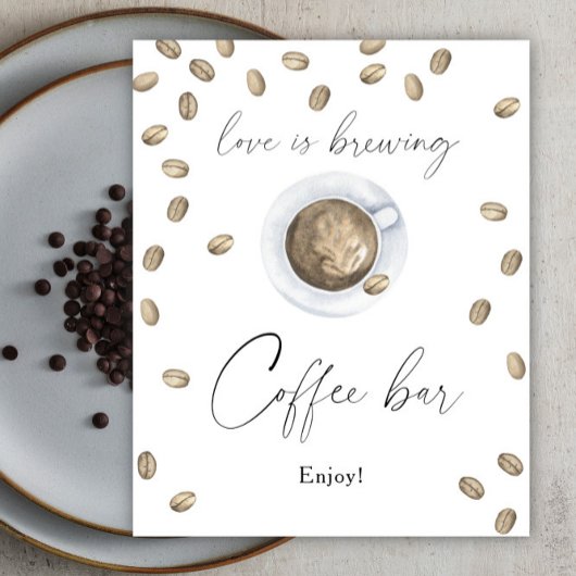 Liefde is brouwen Vrijgezellenfeest koffiebar Poster