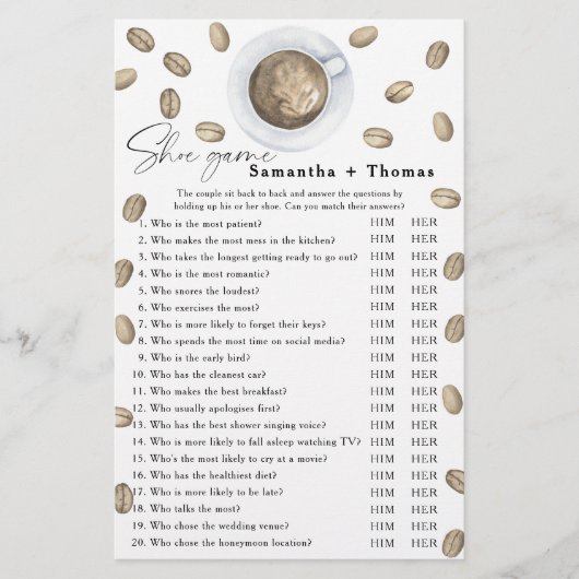 Liefde is brouwen vrijgezellenfeest Schoen spel (Voorkant)