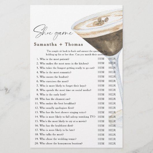 Liefde is brouwen vrijgezellenfeest Schoen spel (Voorkant)