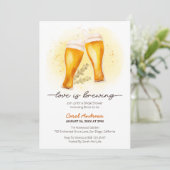 Liefde is Brouwen Waterverf Bier Vrijgezellenfeest Kaart (Staand voorkant)