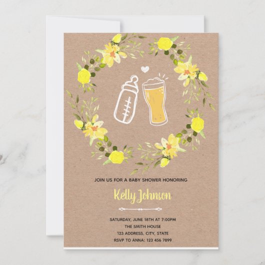 Liefde is brouwende baby shower uitnodiging (Voorkant)