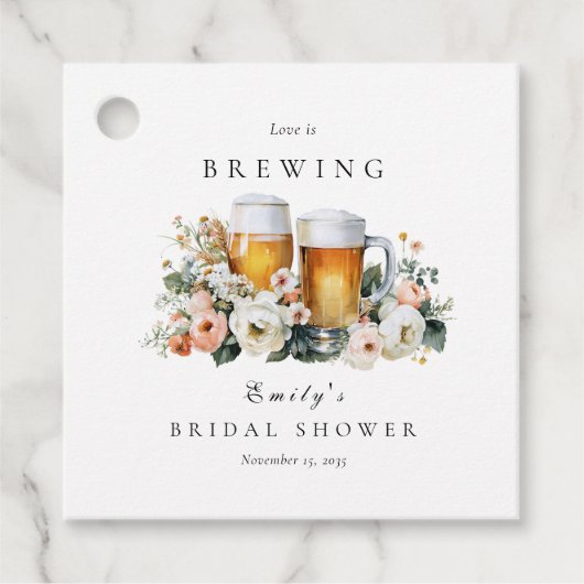 Liefde is Brouwende Bier Bruiloft Feest Bedankjes Labels (Voorkant)