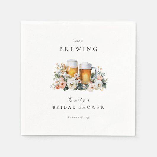 Liefde is Brouwende Bier Bruiloft Feest Servet (Voorkant)