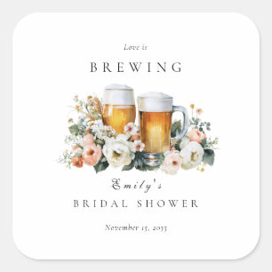 Liefde is Brouwende Bier Bruiloft Feest Vierkante Sticker