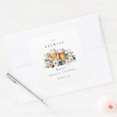 Liefde is Brouwende Bier Bruiloft Feest Vierkante Sticker (Envelop)