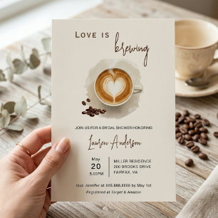 Liefde is brouwende Coffee Bruidsuitnodiging In Kaart