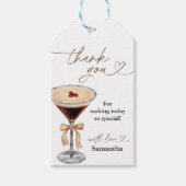 Liefde Is Brouwende Espresso Martini Bruiloft Brun Cadeaulabel (Voorkant)