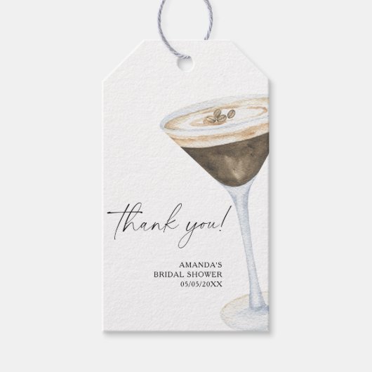 Liefde is brouwende Espresso Martini Dank je wel Cadeaulabel (Voorkant)